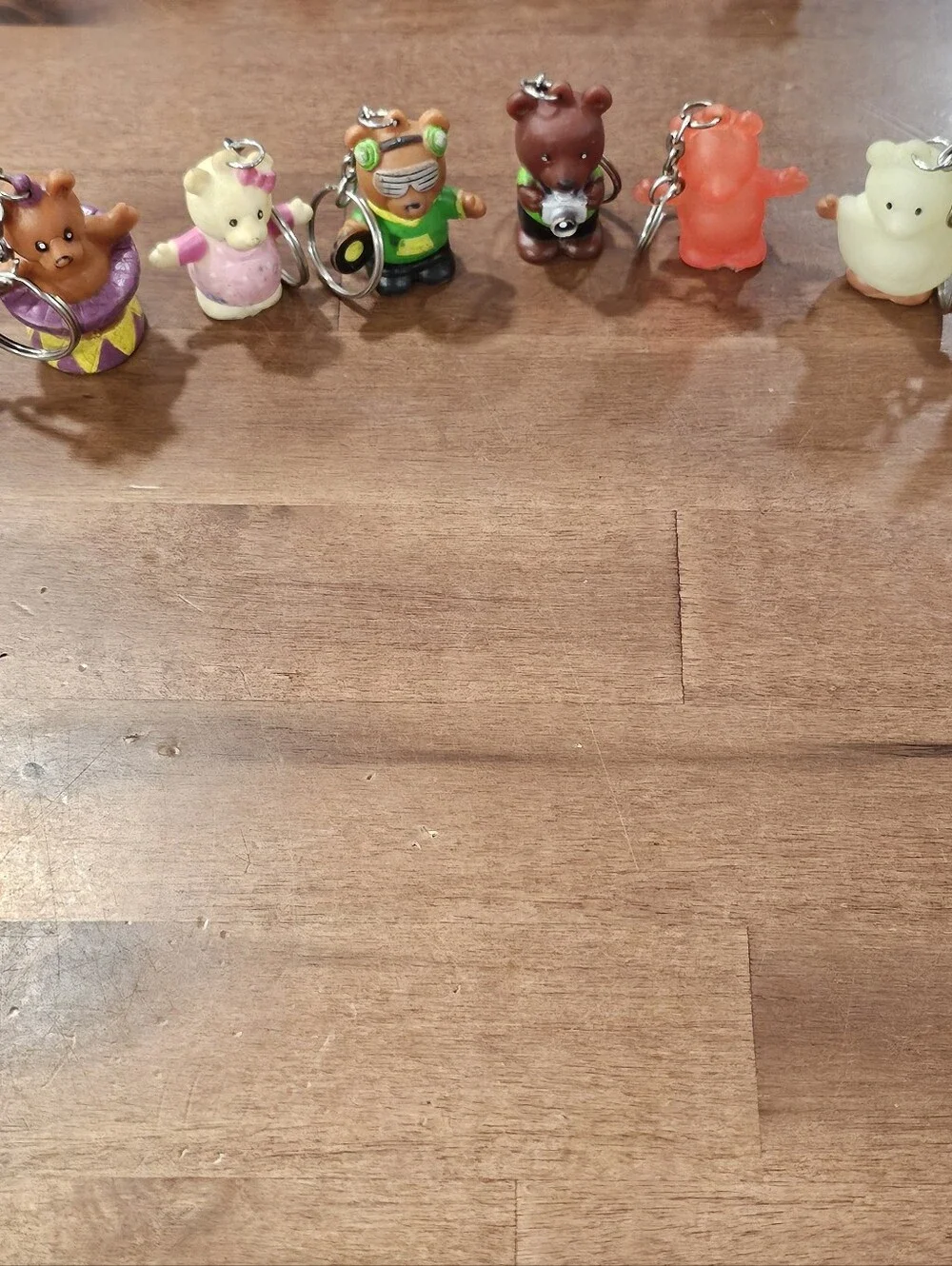 19 Vintage Mini Rubber Bear Animal Keychains  Novelty Figures Nanbei GAP Stamp